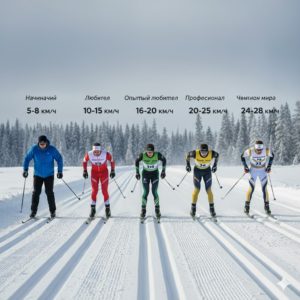 Сравнение скорости лыжников классическим ходом