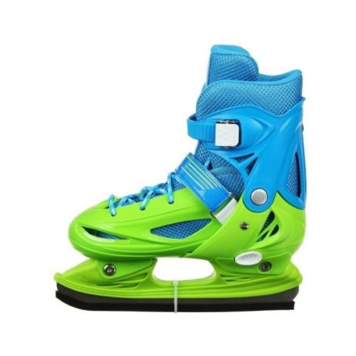 Коньки раздвижные BlackAqua AS-405, зеленый/синий 30-33