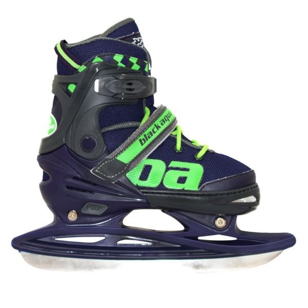 Коньки раздвижные BlackAqua AS-408, темно-синий/зеленый 27-30