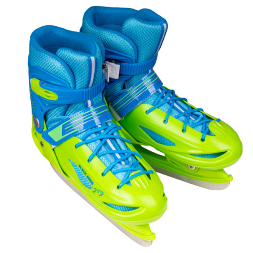 Коньки раздвижные BlackAqua AS-405, зеленый/синий