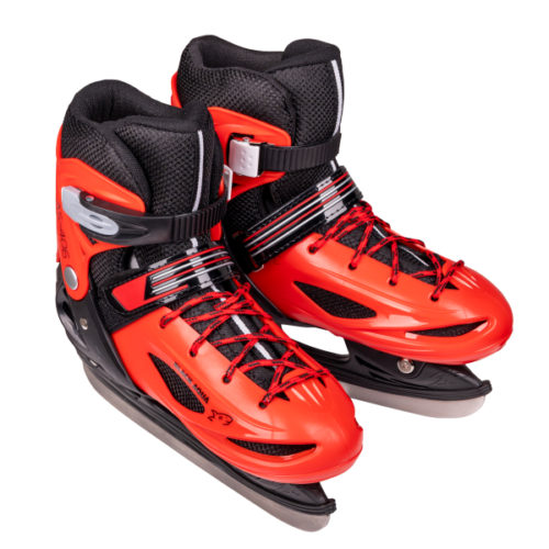 Коньки раздвижные с роликовой платформой BlackAqua AS-406, красный