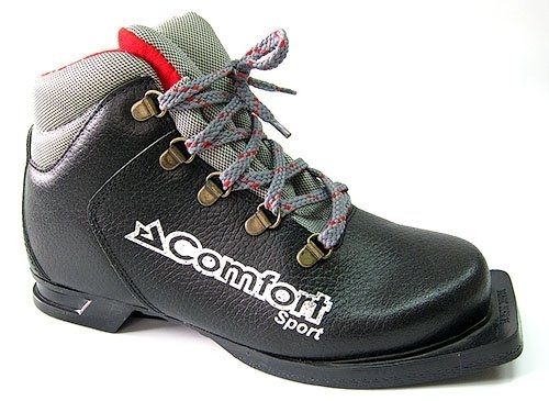 Ботинки лыжные 75 мм SPORT COMFORT (кожа-мех) ЧЕРНЫЙ 47 р.