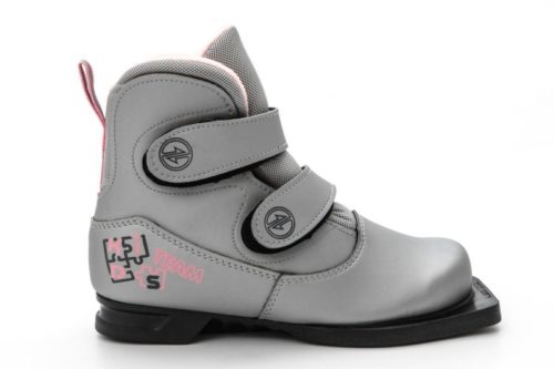 Ботинки лыжные 75 мм COMFORT KIDS (на липучке) СЕРЕБРО-РОЗОВЫЙ 31 р.