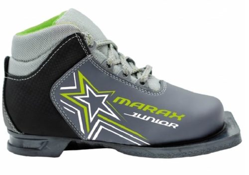Ботинки лыжные 75 мм MARAX М-350 JR кожзам СЕРЫЙ 31 р.