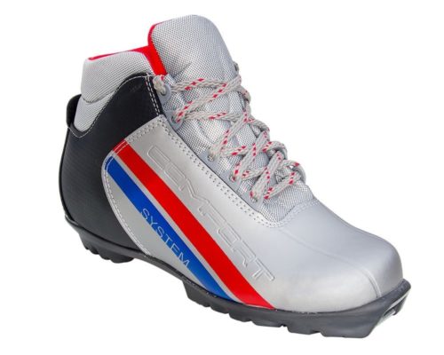 Ботинки лыжные SNS SYSTEM Comfort СЕРЕБРО-ЧЕРНЫЙ 35 р.