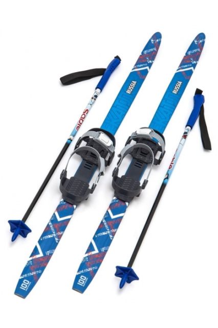 Лыжи Комплект с креплением SNOWMATIC K3 KIDS SOFT 100 STEP Snow Star blue