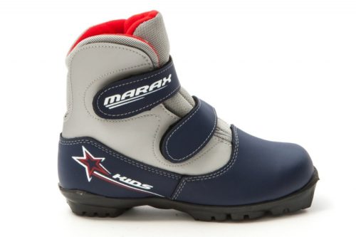 Ботинки лыжные NNN MARAX Kids (СИСТЕМНЫЕ!) (на липучке) СИНИЙ-СЕРЕБРО 29 р.