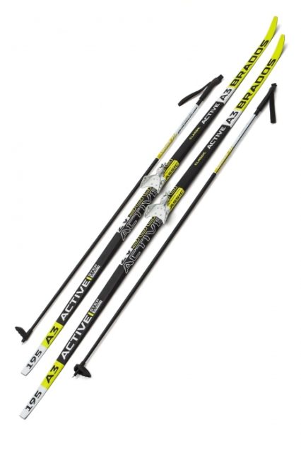 Лыжи Комплект 75 мм - 190 WAX Brados Active A3 Yellow (упак. 6 комп.)