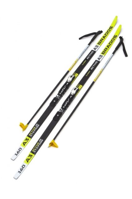 Лыжи Комплект NNN (крепление STC) - 160 WAX Brados Active A3 Yellow (упак. 9 комп.)