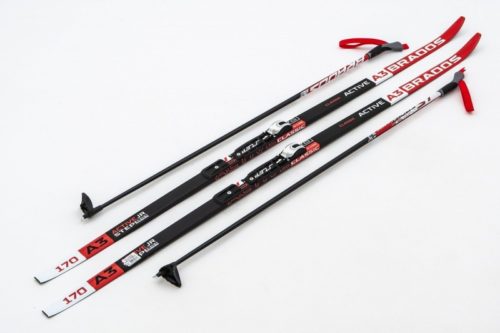 Лыжи Комплект NNN (крепление STC) - 170 STEP Brados Active A3 Red (упак. 9 комп.)