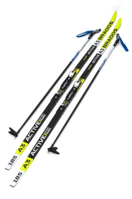 Лыжи Комплект NNN (крепление STC) - 185 STEP Brados Active A3 Yellow (упак. 9 комп.)
