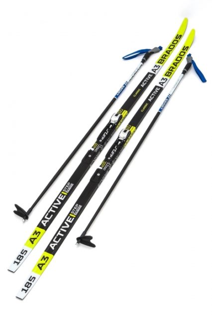 Лыжи Комплект NNN (крепление STC) - 185 WAX Brados Active A3 Yellow (упак. 9 комп.)