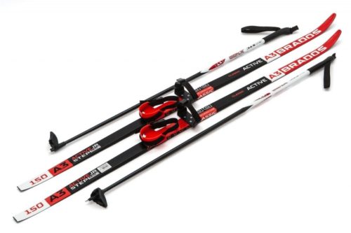 Лыжи Комплект Комби - 150 STEP Brados Active A3 Red (упак. 6 комп.)