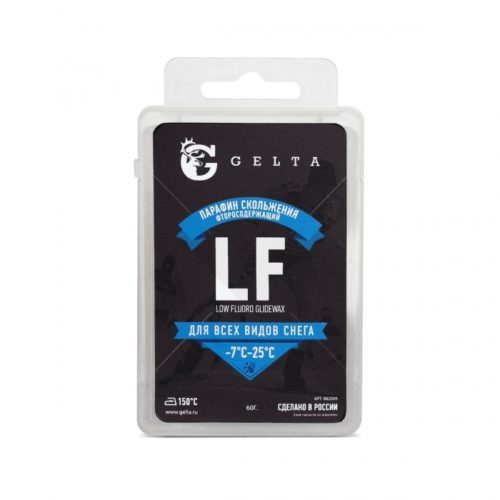 Парафин (СКОЛЬЖЕНИЯ) Gelta LF ТВЕРДЫЙ (-7/-25) С ФТОРОМ 60 г. ЗЕЛЕНЫЙ (упак. 1 шт.)