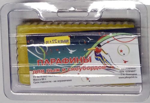 Парафин (СКОЛЬЖЕНИЯ) SPRINT ПЛБ-Ж ЖЕЛТЫЙ (+1 и выше)
