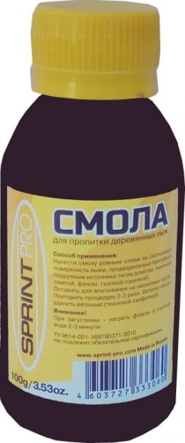 Смола В ФЛАКОНЕ для деревянных лыж SPRINT PRO S01 100 гр.