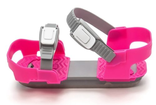 Коньки раздвижные SNOWMATIC двухполозные с ремешками розовые  28-38 р.