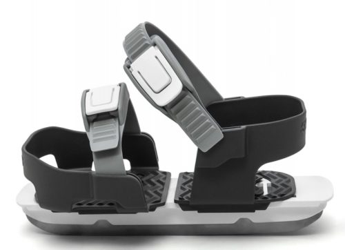 Коньки раздвижные SNOWMATIC двухполозные с ремешками серые  28-38 р.