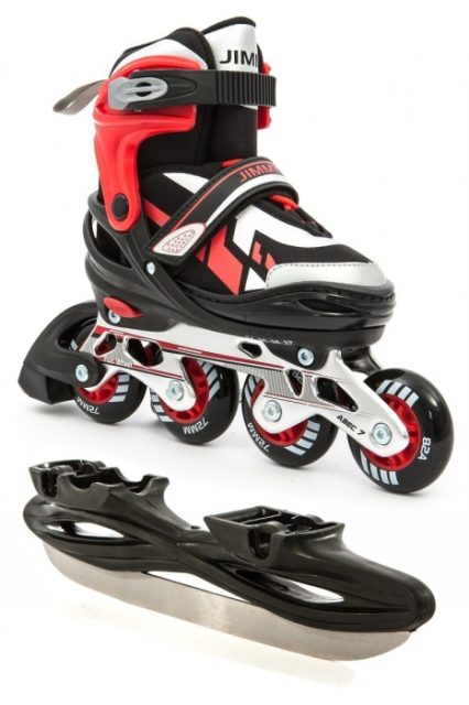 Коньки раздвижные + РОЛИКИ CALAMBUS Jimmy COMBO черный/красный р.38-41