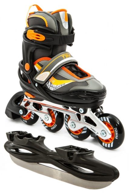 Коньки раздвижные + РОЛИКИ CALAMBUS TIM COMBO черный/оранжевый р.38-41