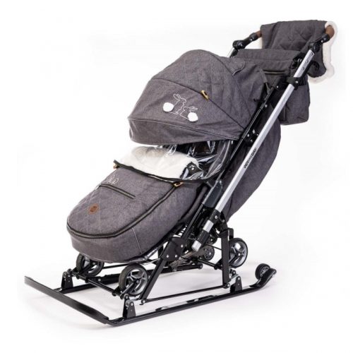 Коляска комби Ника Joy every day J1/1 СЕРЫЙ С КРОЛИКАМИ