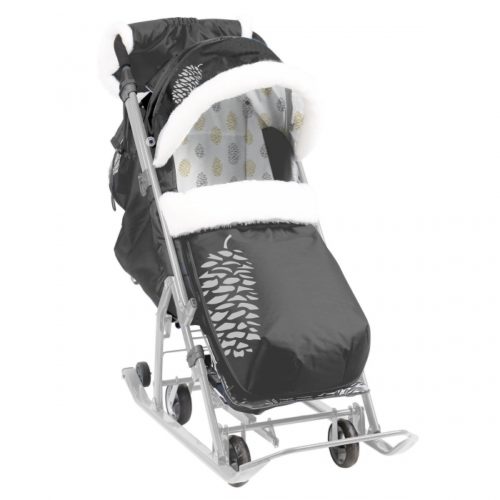 Коляска комби Ника Детям 7-5К/Ш ШОКОЛАДНЫЙ С ШИШКОЙ (серый каркас)