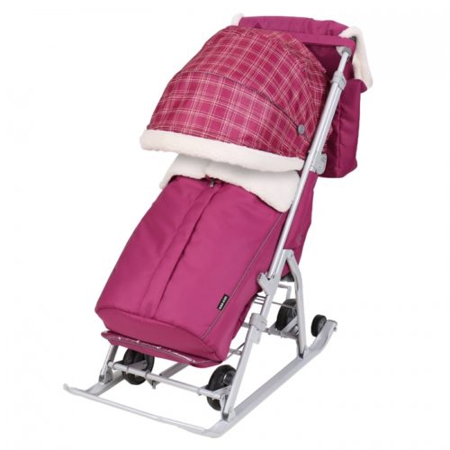 Коляска комби Ника Детям 7-5Н/В ВИШНЕВЫЙ В КЛЕТКУ