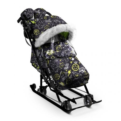 Коляска комби Ника Детям 7-8SN/ГЛ ГРАФФИТИ ЛИМОННЫЙ ( уп. 1 шт.)