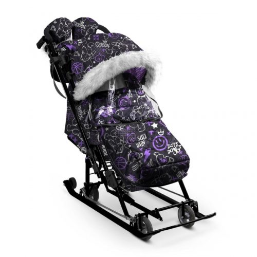 Коляска комби Ника Детям 7-8SN/ГФ ГРАФФИТИ ФИОЛЕТОВЫЙ ( уп. 1 шт.)