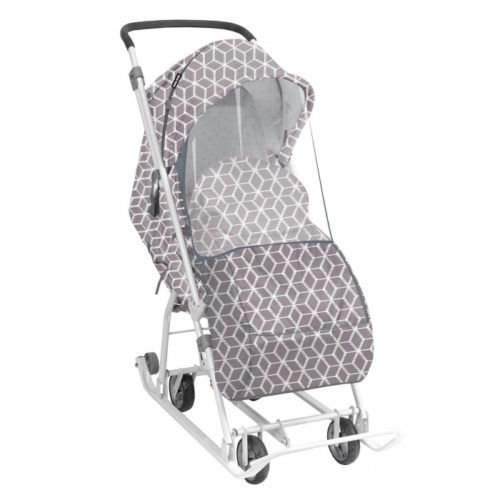 Коляска комби Ника Наши Детки3-1К/4 РОМБИКИ СЕРЫЙ