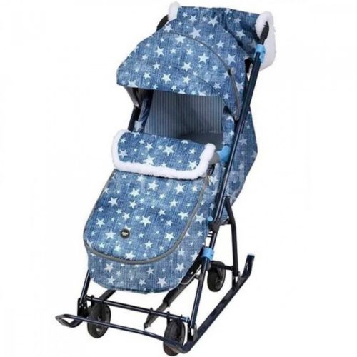 Коляска комби Ника Наши Детки6/Д3 ЗВЕЗДЫ ДЖИНС (серый каркас)