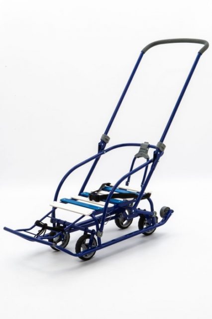 Санки детские NIKKI 3/С2 (ВЫДВИЖНЫЕ КОЛЕСА) (СКЛАДНАЯ СПИНКА, СКЛАДНАЯ РУЧКА) СИНИЙ