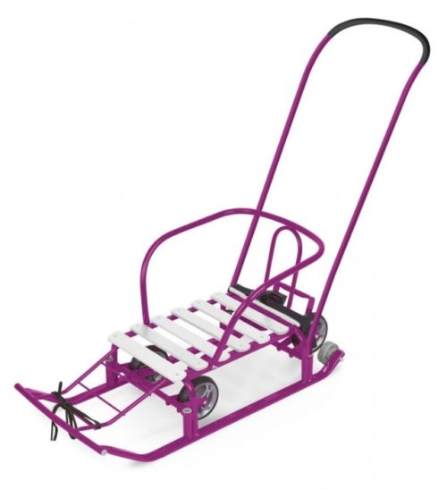 Санки детские Тимка 5 УНИВЕРСАЛ (ВЫДВИЖНЫЕ КОЛЕСА) СИРЕНЕВЫЙ