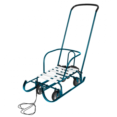 Санки детские Тимка 6 УНИВЕРСАЛ (ВЫДВИЖНЫЕ КОЛЕСА) (ШИРОКАЯ БАЗА) МОРСКОЙ ЛАК