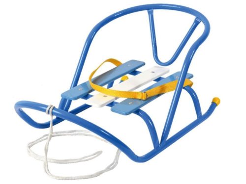 Санки кукольные СКУ1 ГОЛУБОЙ БЕЗ ТОЛКАТЕЛЯ