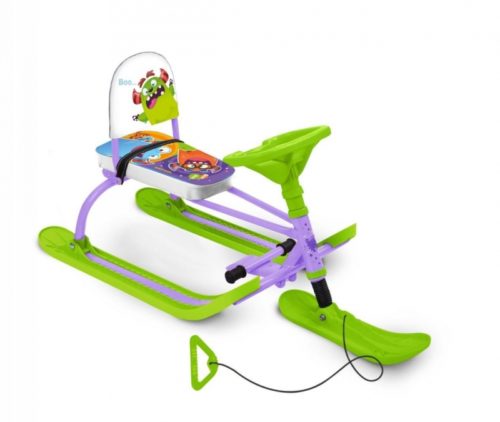 Снегокат TWINY 1+ МИНИ (МОНСТРИКИ) рама сиреневая СО СПИНКОЙ (упак. 1 шт.)