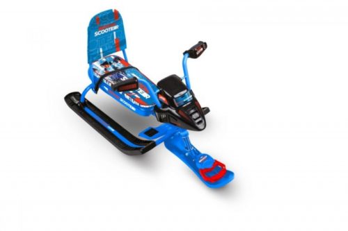 Снегокат Ника-SNOWPATROL (ГОНЩИК) рама голубая СО СПИНКОЙ, трос с авт. нам, велоруль (упак. 1 шт.)