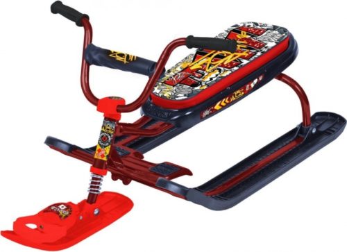 Снегокат Ника-джамп (ГРАФФИТИ КРАСНЫЙ NEW) рама красная велоруль высота руля 470 мм (упак. 1 шт.)