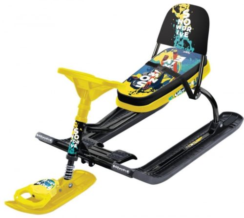 Снегокат Тимка СПОРТ 4-1 (ЗИМНИЙ СПОРТ NEW) рама черная СО СПИНКОЙ (упак. 1 шт.)