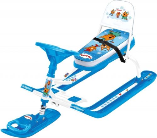 Снегокат Тимка СПОРТ 4-1 (ТРИ КОТА) рама белая СО СПИНКОЙ (упак. 1 шт.)