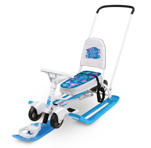 Снегокат Тимка СПОРТ 6 (БАБОЧКИ НА ТЕМНОМ) ВЫДВИЖНЫЕ КОЛЕСА СО СПИНКОЙ (упак. 1 шт.)