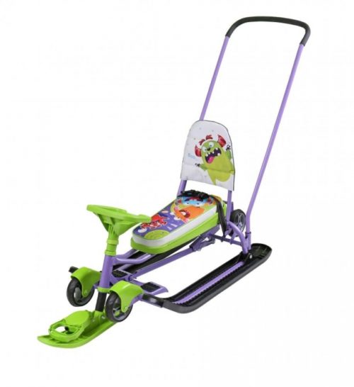 Снегокат Тимка СПОРТ 6 (МОНСТРИКИ) ВЫДВИЖНЫЕ КОЛЕСА СО СПИНКОЙ (упак. 1 шт.)