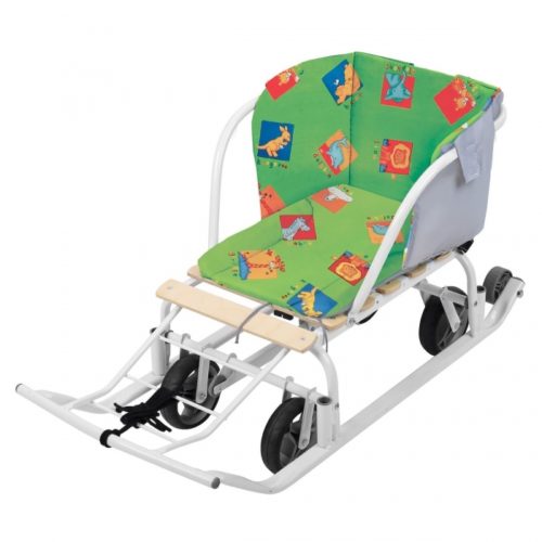 Матрасик для санок НИКА СС2-6/ЗЗ УНИВЕРСАЛ ЗАМША без чехла для ног (упак. 15 шт.) ЗВЕРЯТА ЗЕЛЕНЫЙ