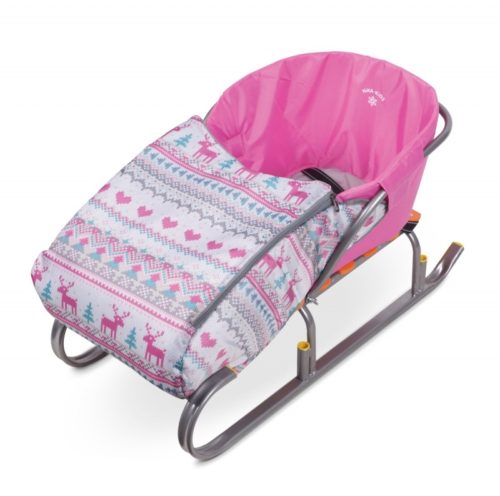 Матрасик для санок с попоной НИКА СС3/5 УНИВЕРСАЛ МОЛНИЯ С 1 СТОРОНЫ (10 шт. упак.) ВЯЗАНЫЙ РОЗОВЫЙ