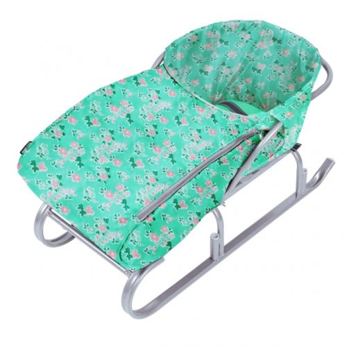 Матрасик для санок с попоной НИКА СС3/ЦМ УНИВЕРСАЛ МОЛНИЯ С 1 СТОРОНЫ (10 шт. упак.) ЦВЕТОЧ МЯТНЫЙ