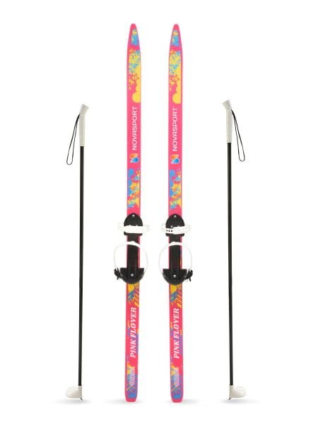 Лыжный комплект подростковый NovaSport Pink Flower с универсальным креплением